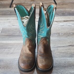 Ariat Teal and Brown Leather Boots